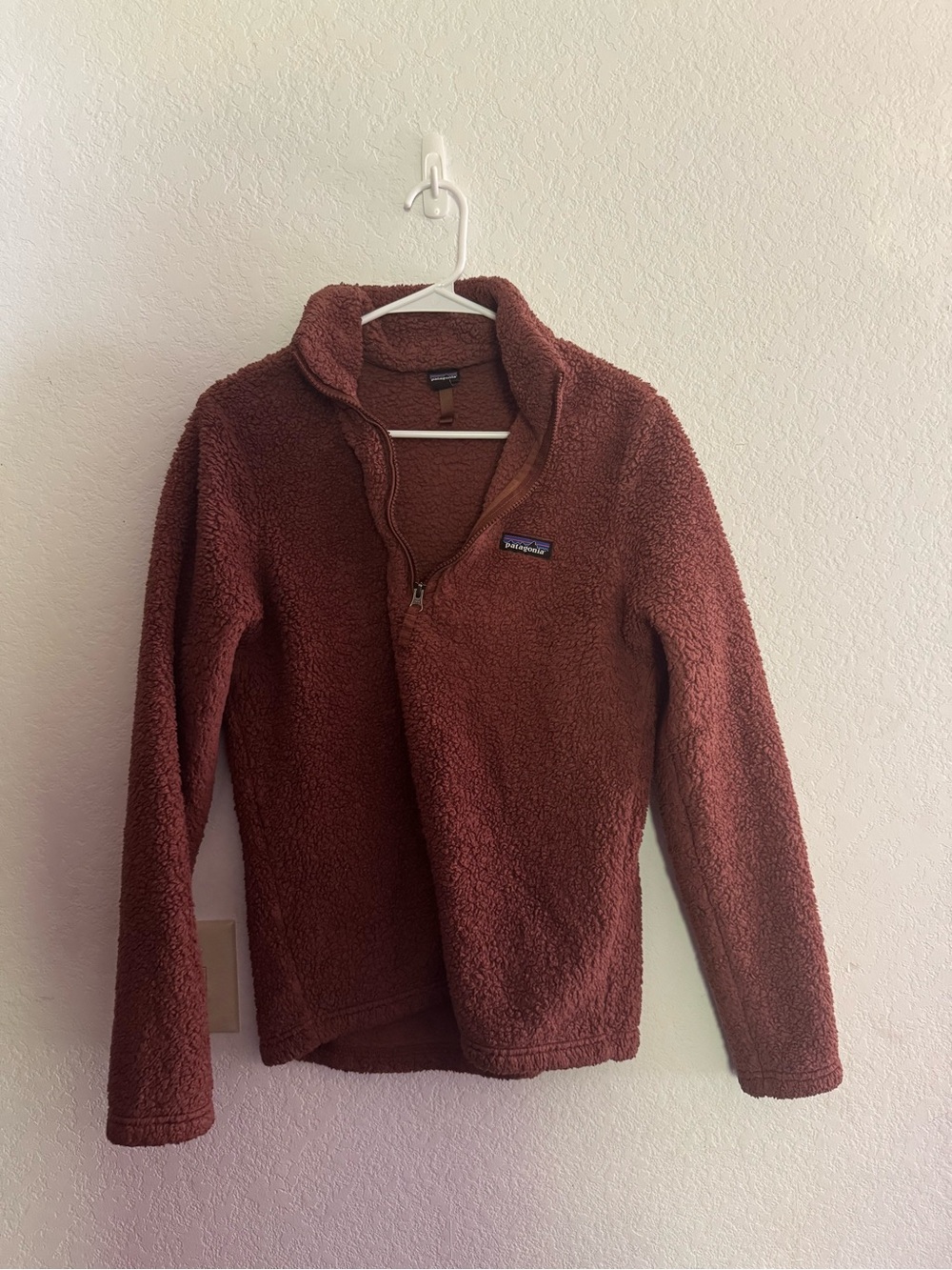 Patagonia Men's Zip-Up Sherpa Fleece in Rust Brown